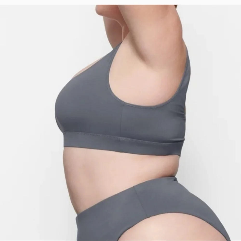 NWT SKIMS RECYCLED SWIM TANK BIKINI TOP GUNMETAL GREY PLUS 4X